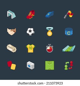 soccer element vector color icon set