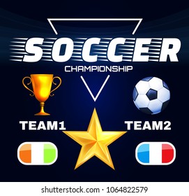 Soccer Elements Set. Football Design Collection. Vector illustration