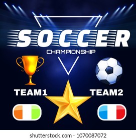 Soccer Elements Set. Football Design Collection. Vector illustration