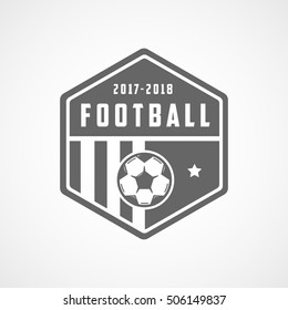 Soccer Emblem Flat Icon On White Background