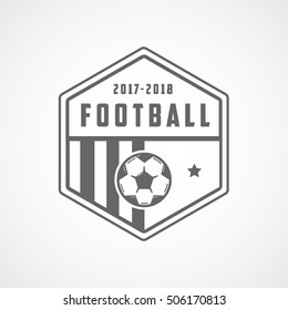 Soccer Emblem Line Icon On White Background 