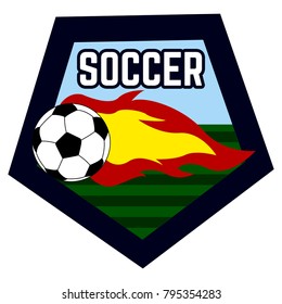 Soccer emblem on a white background, Vector illustration