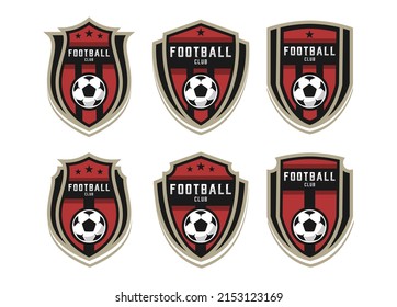 soccer emblem. Set of Football Logo or Football Club Sign Badge. Football logo with shield background vector design