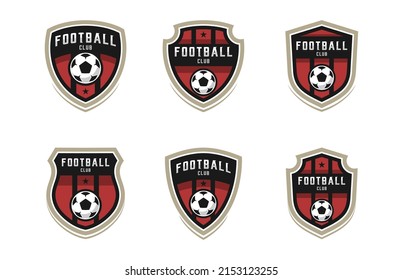 soccer emblem. Set of Football Logo or Football Club Sign Badge. Football logo with shield background vector design