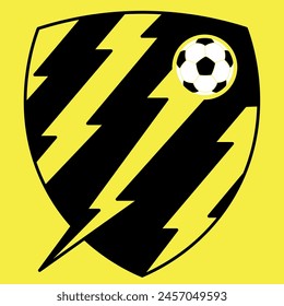 soccer emblem with yellow rays