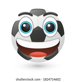 Soccer Emoji Vector art illustration design. Emoticon expression graphic round. Avatar kawaii style.