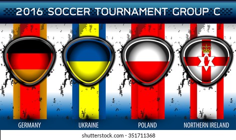 Soccer Euro Group C, Vector Illustration