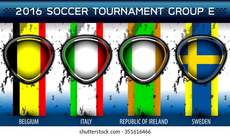 Soccer Euro Group E, Vector Illustration