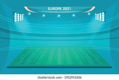 Soccer European championship 2021. soccer playing field with strategy elements. set of infographic elements. Vector illustration. 