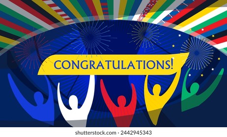 Soccer European championship. 2024 Abstract Congratulations background soccer pattern Football Poster Europe Champion League award cup, Soccer ball Winner world WIN Euro Finale Game competition fire