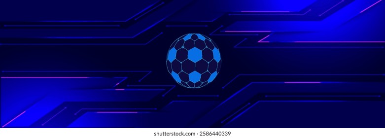 Soccer European championship. 2024 Abstract blue background soccer Summer Football pattern Europe Champion League award cup Soccer ball Winner world.technology eps10