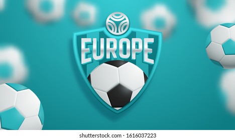 Soccer European championship. Abstract Turquoise dynamic background soccer banner Football. Vector illustration