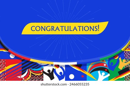 Soccer European championship Congratulations 2024 Abstract Summer background soccer banner Football Europe Champion League award cup Soccer ball Winner world WIN Euro Finale Game Germany competition