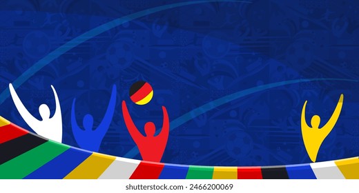 Soccer European championship Congratulations 2024 Abstract Summer fans people soccer banner Football Europe Champion League award cup Soccer ball Winner world WIN Euro Finale Game Germany competition