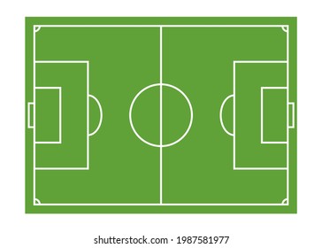 Soccer, European football field in top view. Isolated vector illustration. 