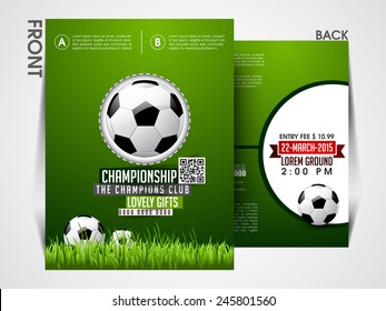 Soccer event flyer template Eps10, Brochure, magazine cover.