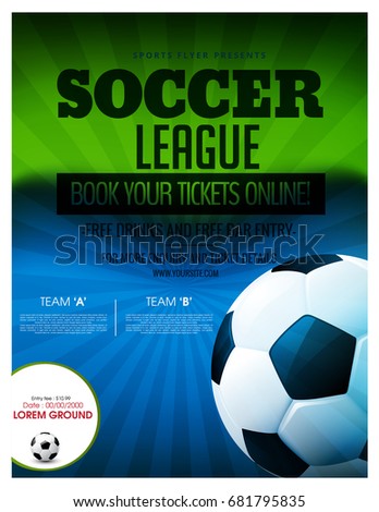 soccer event flyer template eps 10 football stock vector royalty