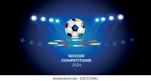 Soccer events 2024, colorful sports banner, soccer