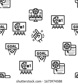 Soccer Fan Attributes Seamless Pattern Vector Thin Line. Illustrations