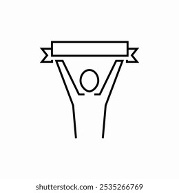 soccer fan with banner icon sign vector