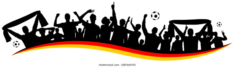 Soccer fan silhouette germany german flag