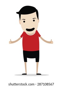 Soccer fanclub with team shirt, soccer cartoon vector