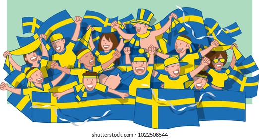 Soccer fans cheering