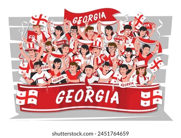 Soccer fans cheering. Georgia team.