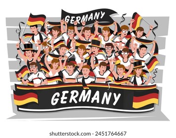 Soccer fans cheering. Germany team.