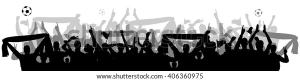 soccer fans crowd\
silhouette