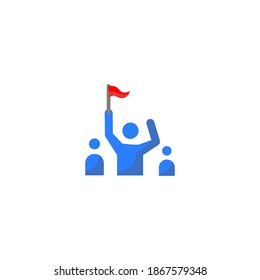 Soccer fans icon. Soccer or football icon. Simple, flat, color.
