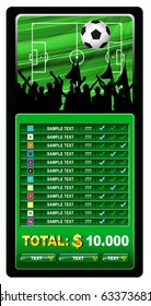 Soccer fans and scoreboard