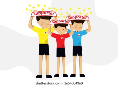 soccer fans vector illustration template