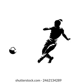 Fußball, Fußballspielerin Kickball, Aktivistin, Vektorgrafik isoliert Silhouette