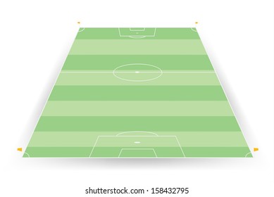 Soccer field angle behind the goal, flat vector design
