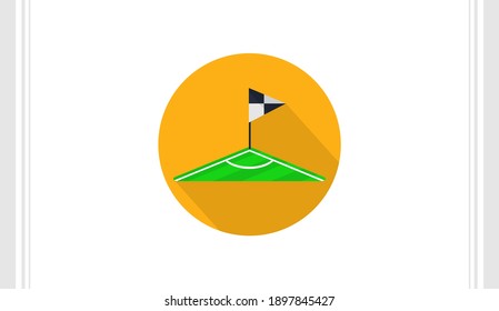 Plantilla vectorial de icono plano angular del campo de fútbol, Conceptos de icono del fútbol, Diseño creativo