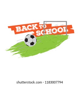 Soccer field. Back to school concept image
