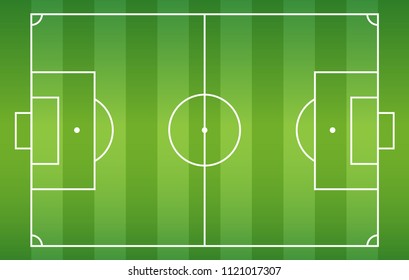 Soccer field background, Football court turf for create plan of soccer game, Top view, Vector illustration