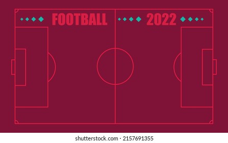 Soccer field background vector illustration for football world cup 2022