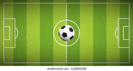 Soccer field with ball