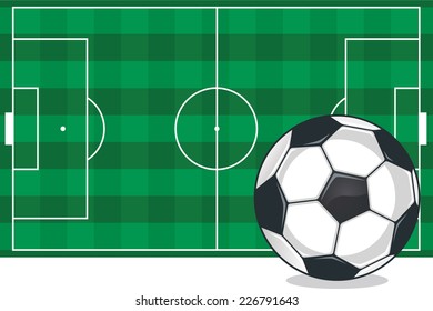 Soccer field and ball illustration