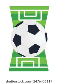 Campo de fútbol y balón. Vector