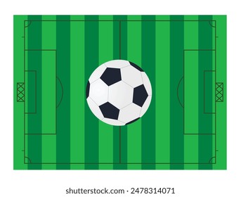 Fußballplatz und Ball. Vektorgrafik