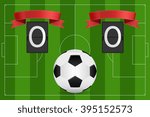 Soccer field and soccer ball. Vector illustration 