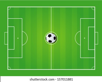 Soccer field and soccer ball - Vector illustration 