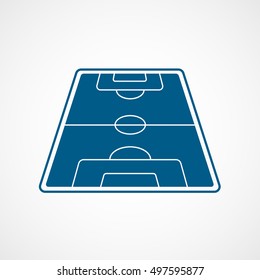Soccer Field Blue Flat Icon On White Background
