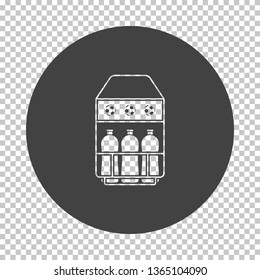 Soccer field bottle container  icon. Subtract stencil design on tranparency grid. Vector illustration.