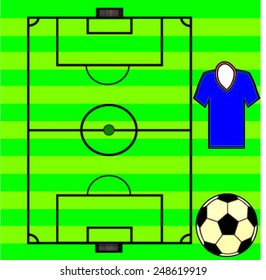 soccer field and soccer bsall vector illustration