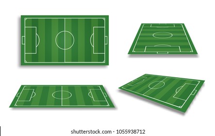 Soccer field collection, 4 elements Vector illustration EPS 10