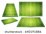 Soccer field collection. Perspective elements. Vector illustration